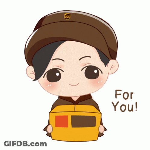 UPS Worker Holding Box GIF