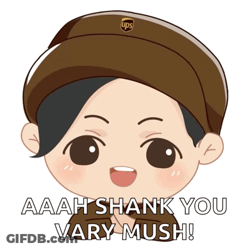 UPS Worker Saying Aaah Shank You Vary Mush GIF