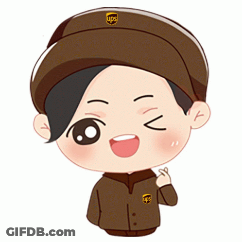 Ups Worker With Heart Face GIF