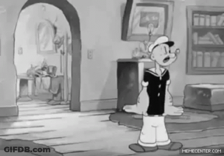 Upset Popeye Falling Floor GIF