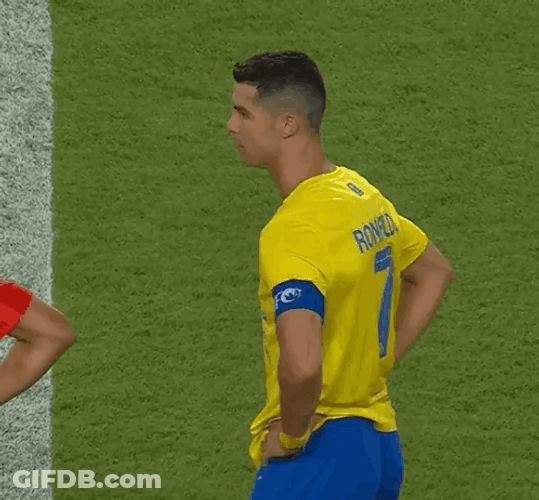 Upset Ronaldo Al Nassr Hands On Hips GIF