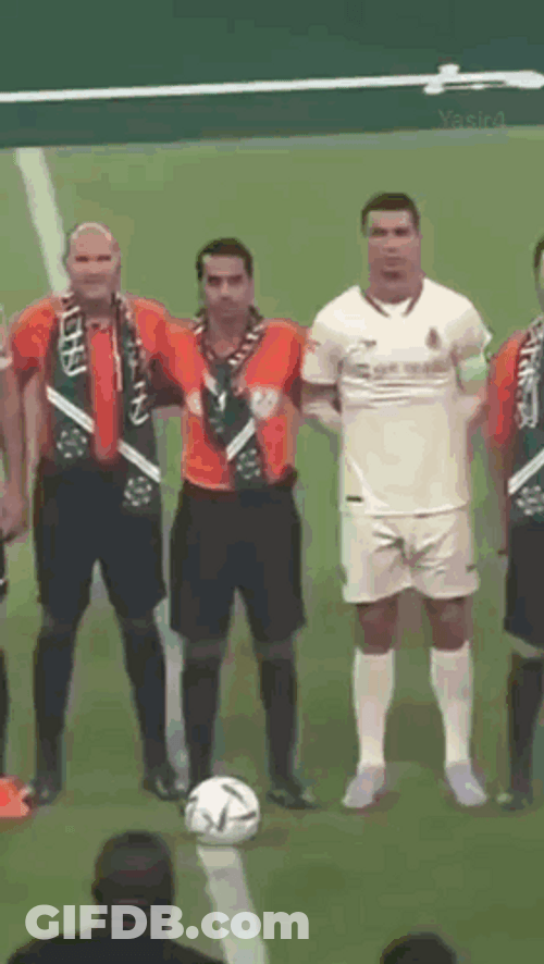 Upset Ronaldo Al Nassr Kicks Water Bottles GIF