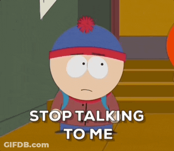Upset Stan Marsh Stop Talking To Me GIF
