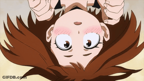 Upside Down Cartoon Girl With Brown Hair GIF