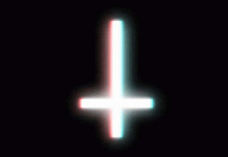 Upside Down Cross Flashing GIF