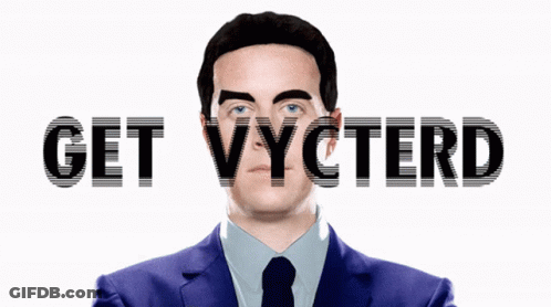 Upside Down Man In Suit With Get Vyctered GIF