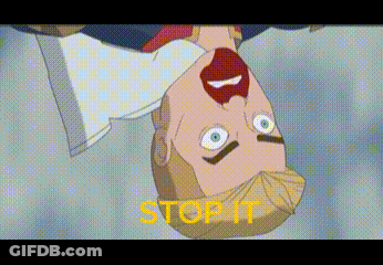 Upside Down Man Saying Stop It GIF
