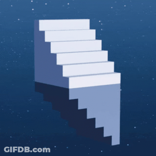 Upside Down Stairs Animated Logo GIF
