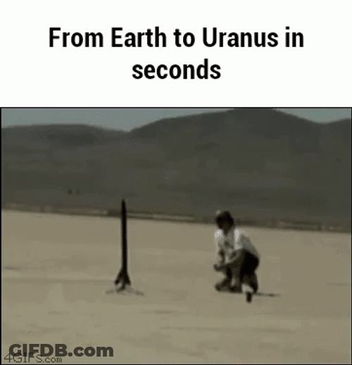 Uranus Earth Rocket Chase GIF