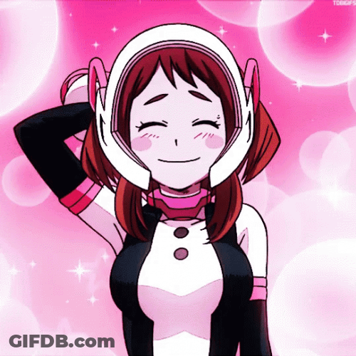 Uraraka Massaging Her Head GIF