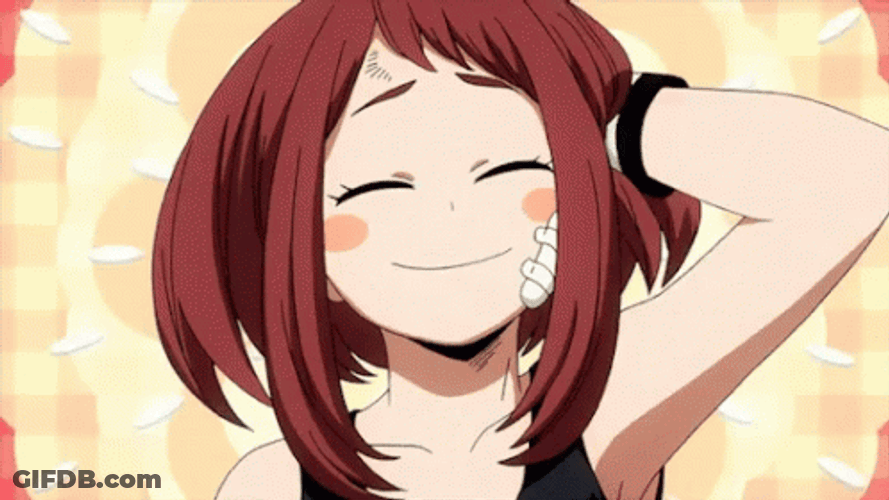 Uraraka Scratching Her Head GIF