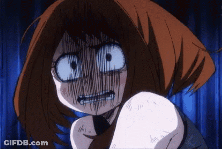 Uraraka Terrified Reaction GIF