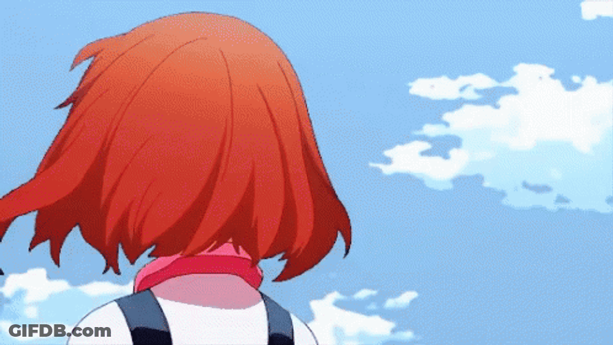 Uraraka Turning Around GIF