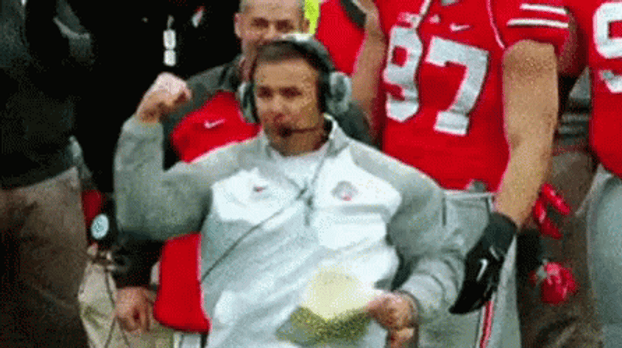 Urban Meyer Punch For Victory GIF