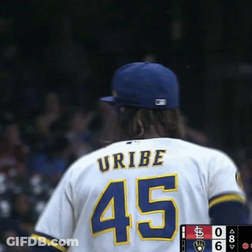 Uribe In White Jersey Number 45 GIF
