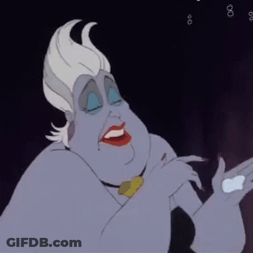 Ursula Beautifying Herself GIF