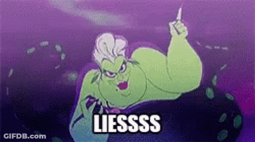 Ursula The Sea Witch Lies GIF