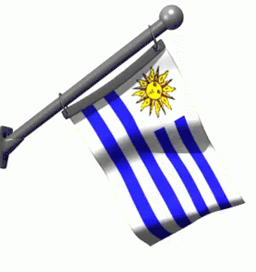 Uruguay Flag On Pole GIF