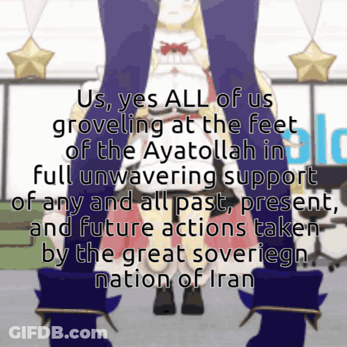 Us All Groveling At Ayatoallah's Feet In Full Support GIF