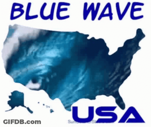 US Map With Blue Wave GIF