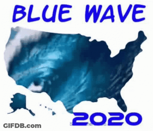 US Map With Blue Wave GIF