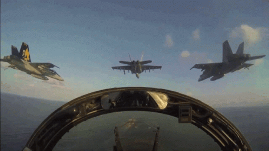 US Navy F18 Jets Flying GIF