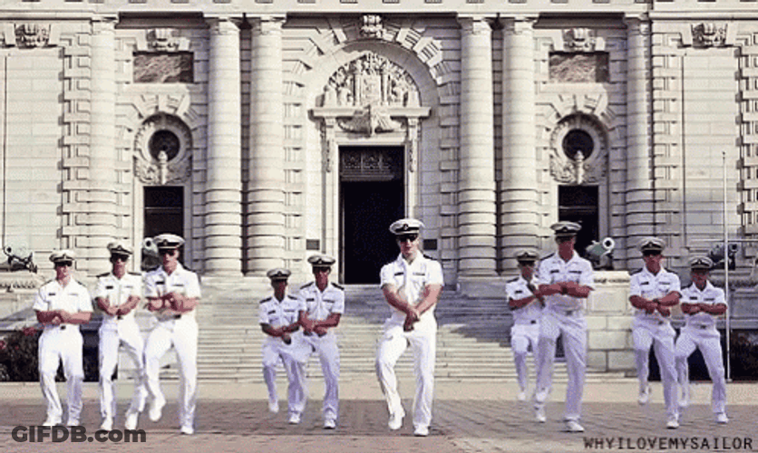 US Navy Officers Dancing Gangnam Style GIF