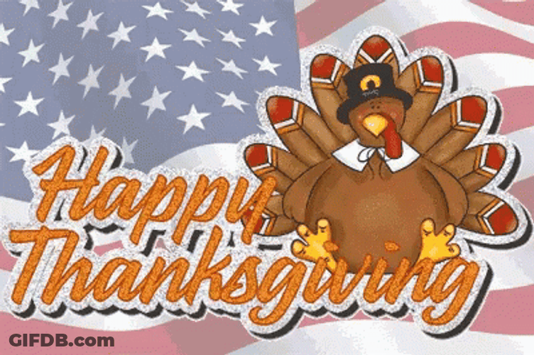 Usa Flag Animated Thanksgiving GIF