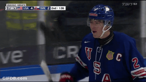 USA Hockey Team Celebrates Goal Against Canada GIF