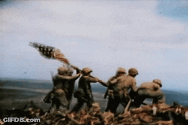 Usa Military Raising The Flag GIF