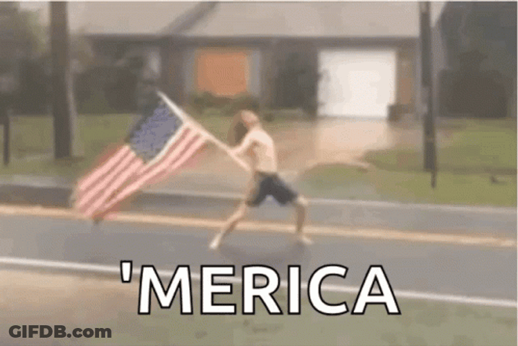 Usa Shirtless Man Holds Flag GIF