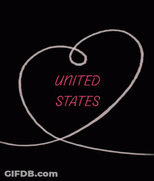 Usa United States Heart Effect Animation GIF