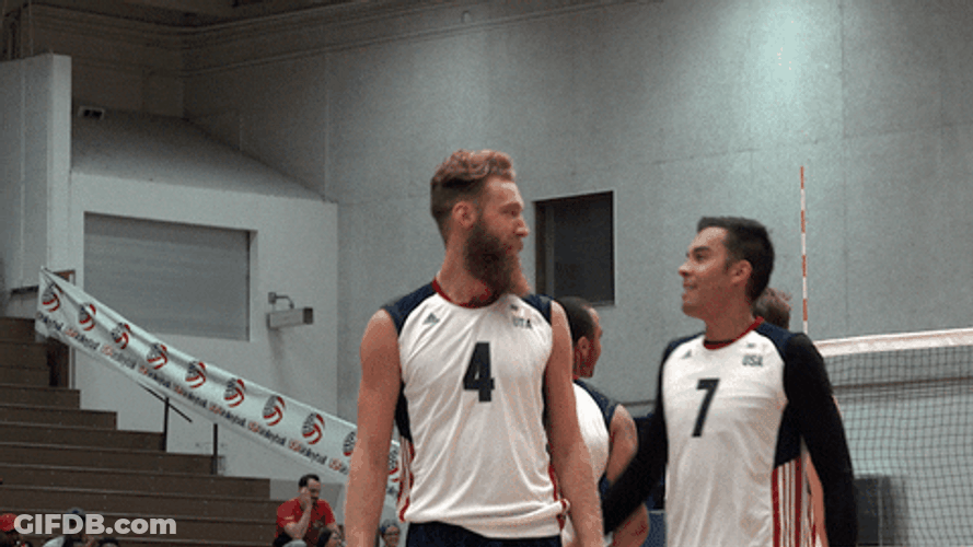 Usa Volleyball Smiling With Teammate GIF