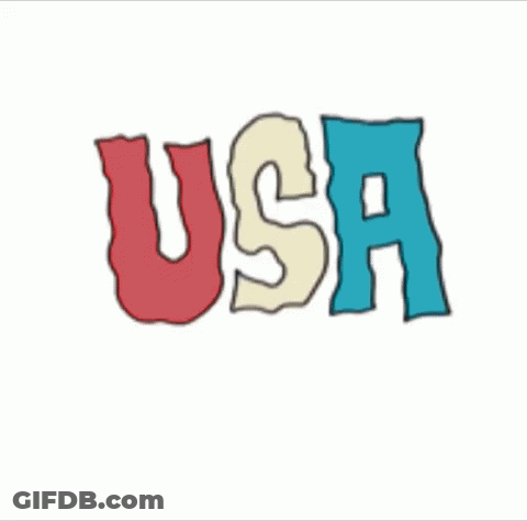 USA Word Melting And Dripping GIF