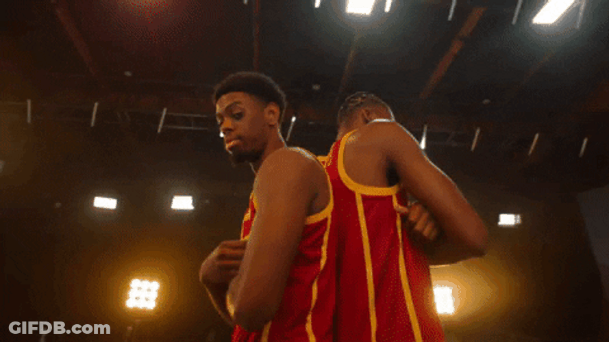 Usc Player Posing With Teammate GIF
