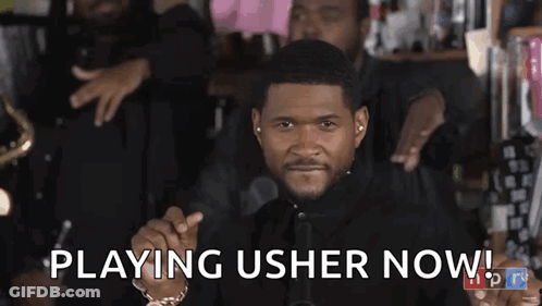 Usher Playing Usher Now In Front Of His Band GIF