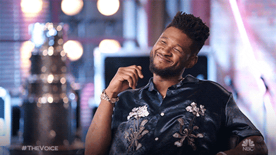 Usher Thinking Sweet Smile The Voice Meme GIF