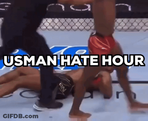 Usman Hate Hour Is Displayed On A Boxing Match GIF