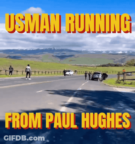 Usman Running From Paul Hughes Poster GIF