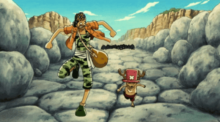 Usopp Kicking Tony Tony Chopper GIF