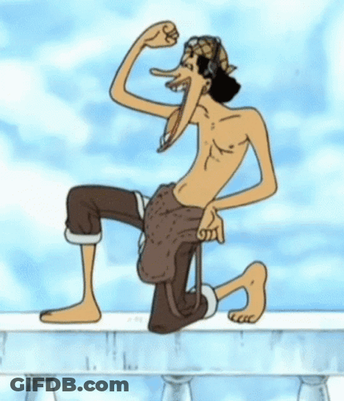 Usopp Showing Off Muscles GIF
