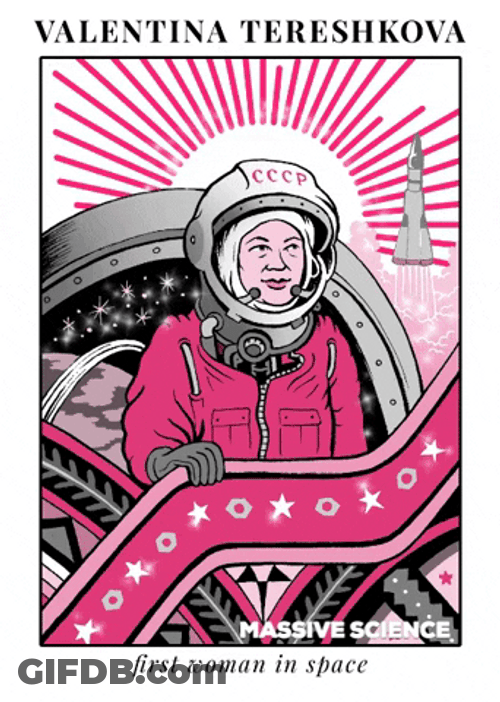 Ussr Cartoon Valentina Tereshkova Russian Engineer GIF