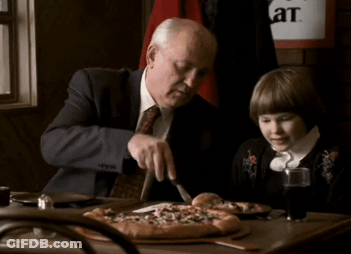 Ussr Mikhail Gorbachev Pizza Hut Commercial GIF