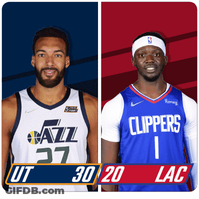 Utah Jazz And Clippers Basketball Players Standing Together GIF