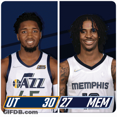 Utah Jazz And Memphis Grizzlies Basketball Players GIF