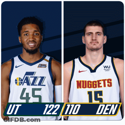 Utah Jazz And Nuggets Basketball Players GIF