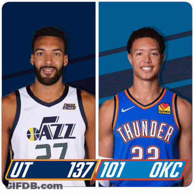 Utah Jazz And Oklahoma Thunder Players GIF