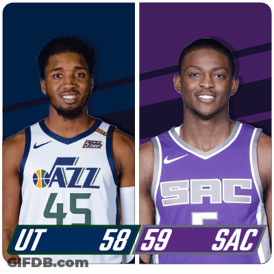 Utah Jazz And San Francisco Kings Basketball Players GIF