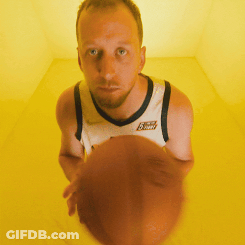 Utah Jazz Player Tossing Ball GIF