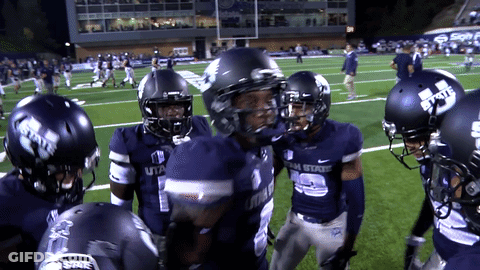 Utah State Football Players Huddle GIF